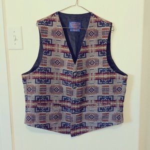 Pendleton High Grade Western Wear Men's L Large Wool Vest Lightweight Gray